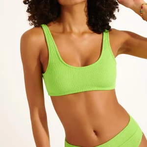 Haut de maillot vert pomme JUSTIN SCRUNCHY