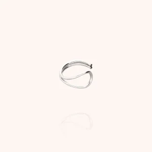 Ear Cuff Outline Lettre E - argent