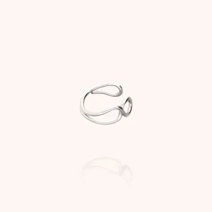 Ear Cuff Outline Lettre V - argent