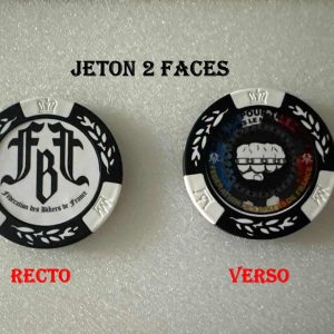 JETON DE POKER FBF BLANC/NOIR