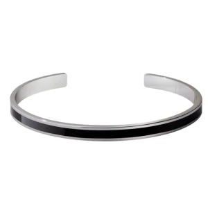 Jonc Bangle - Argent et Noir