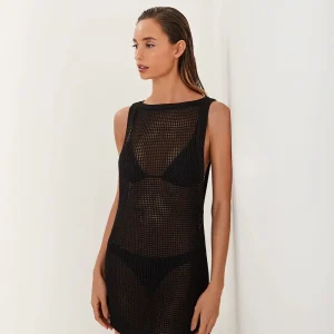 KNIT ERIKA SHORT COVER UP BLACK