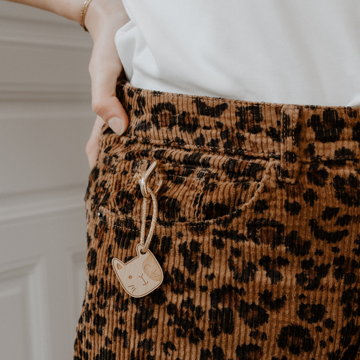 Porte-clés en bois – Chat