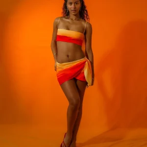 SUNSET SATIN TOP