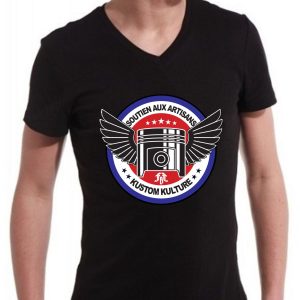 FBF soutien aux artisans homme, Tee Shirt noir col en V