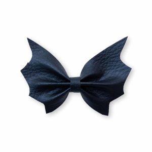 Barrette fille Halloween – Ailes de chauve-souris en simili cuir