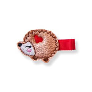 Barrette enfant – Petit hérisson brodé