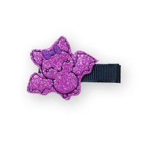 Barrette enfant Halloween – Chauve-souris brodée anti-glisse