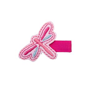 Barrette Libellule rose bleue