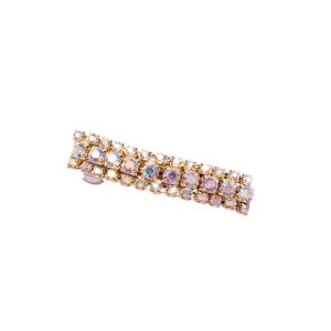 Barrette bijoux cheveux strass gold rose