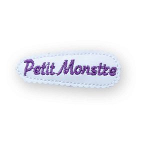 Barrette clic-clac phosphorescente Halloween – “Petit Monstre” violet