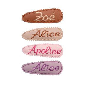 Barrette fille clic clac personnalisé simili