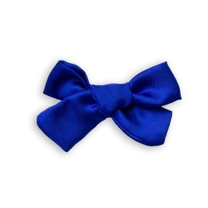 Barrette nouée en satin bleu – anti-glisse enfant & femme