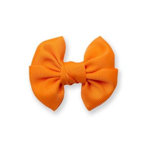 Barrette enfant nœud vintage orange – Accessoire cheveux fille