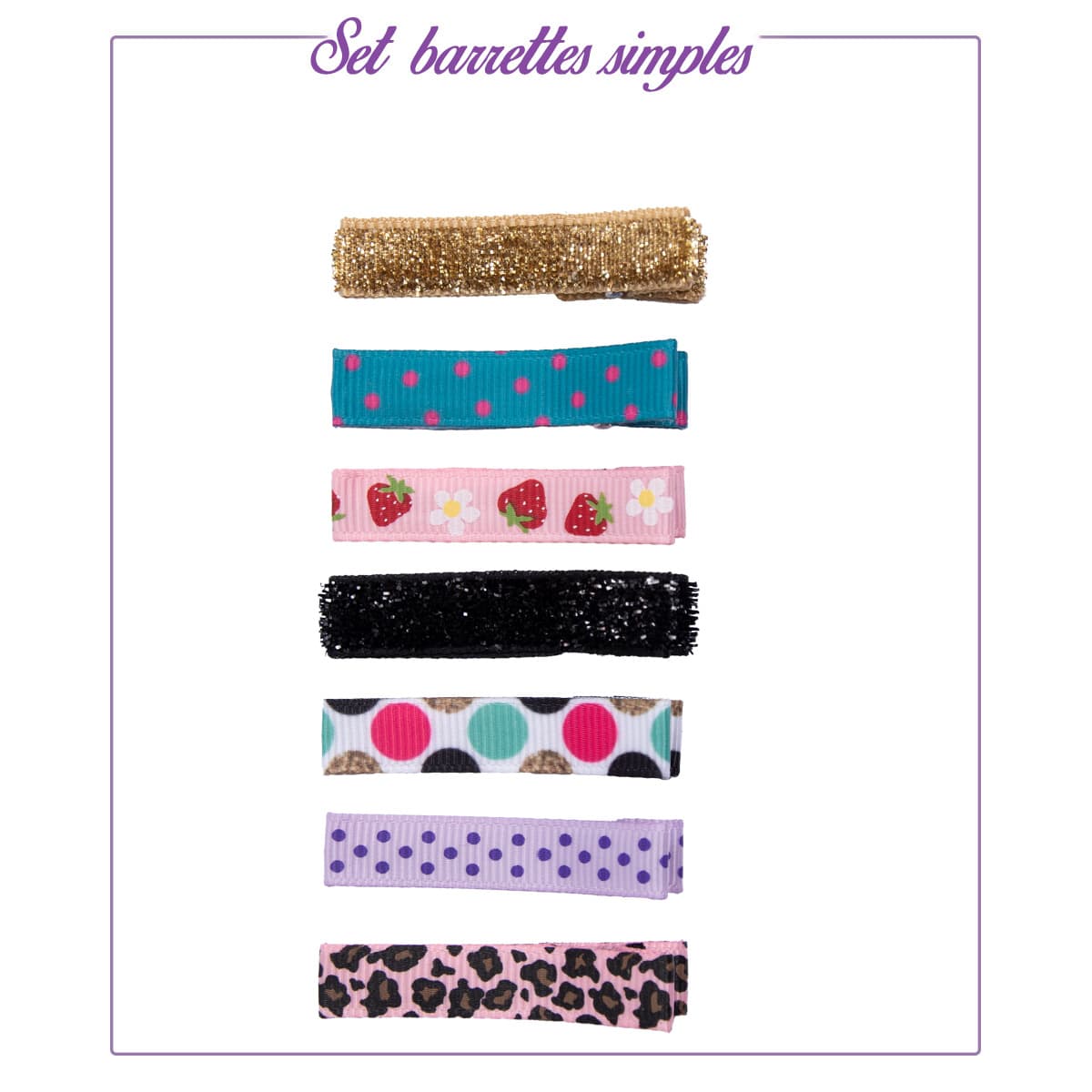 Set barrettes simples anti glisse