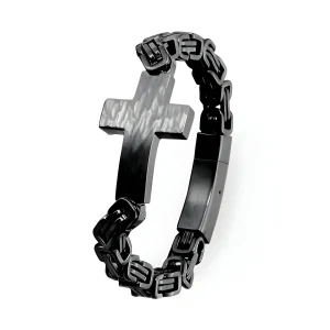 Bracelet acier inoxydable pour homme, motif croix, modèle José
