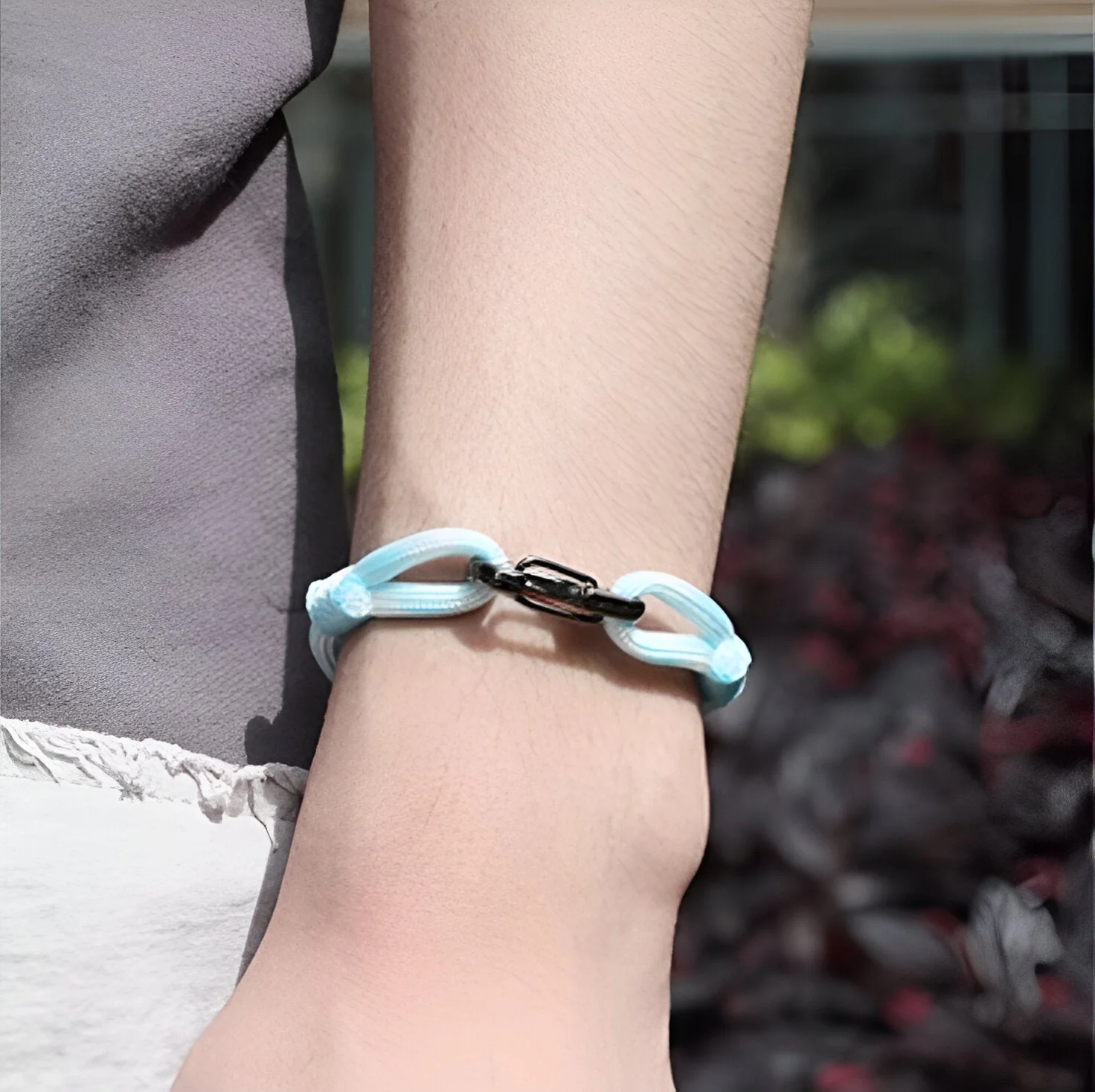 Bracelet cordon à nœud et à mousqueton, pour homme, modèle Parker – Image 3