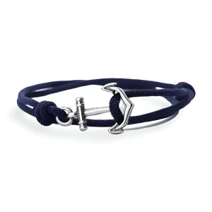 Bracelet cordon coulissant, ancre marine, pour homme, modèle Mario