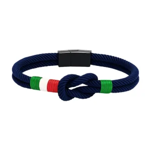 Bracelet cordon, noeud marin, drapeau italien, modèle Gino