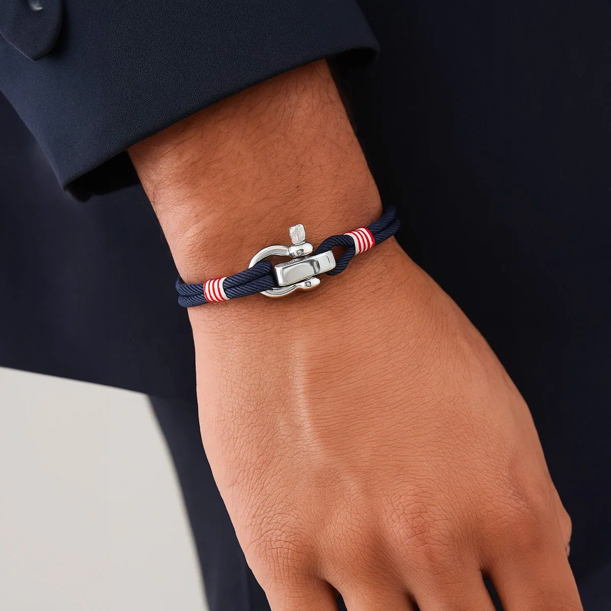 Bracelet cordon personnalisable, manille en acier inoxydable, modèle Kenny – Image 3