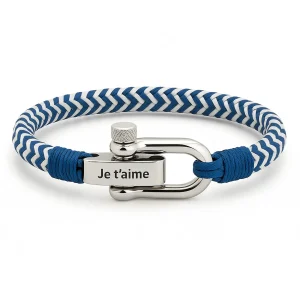 Bracelet cordon personnalisé, à mousqueton, modèle Antonio