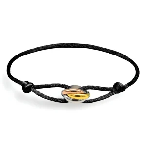Bracelet cordon pour femme, cercles entrelacés, modèle Élodie