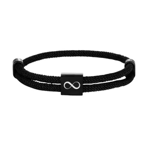 Bracelet cordon signe infini, plaque en acier inoxydable, ajustable, modèle Birmel
