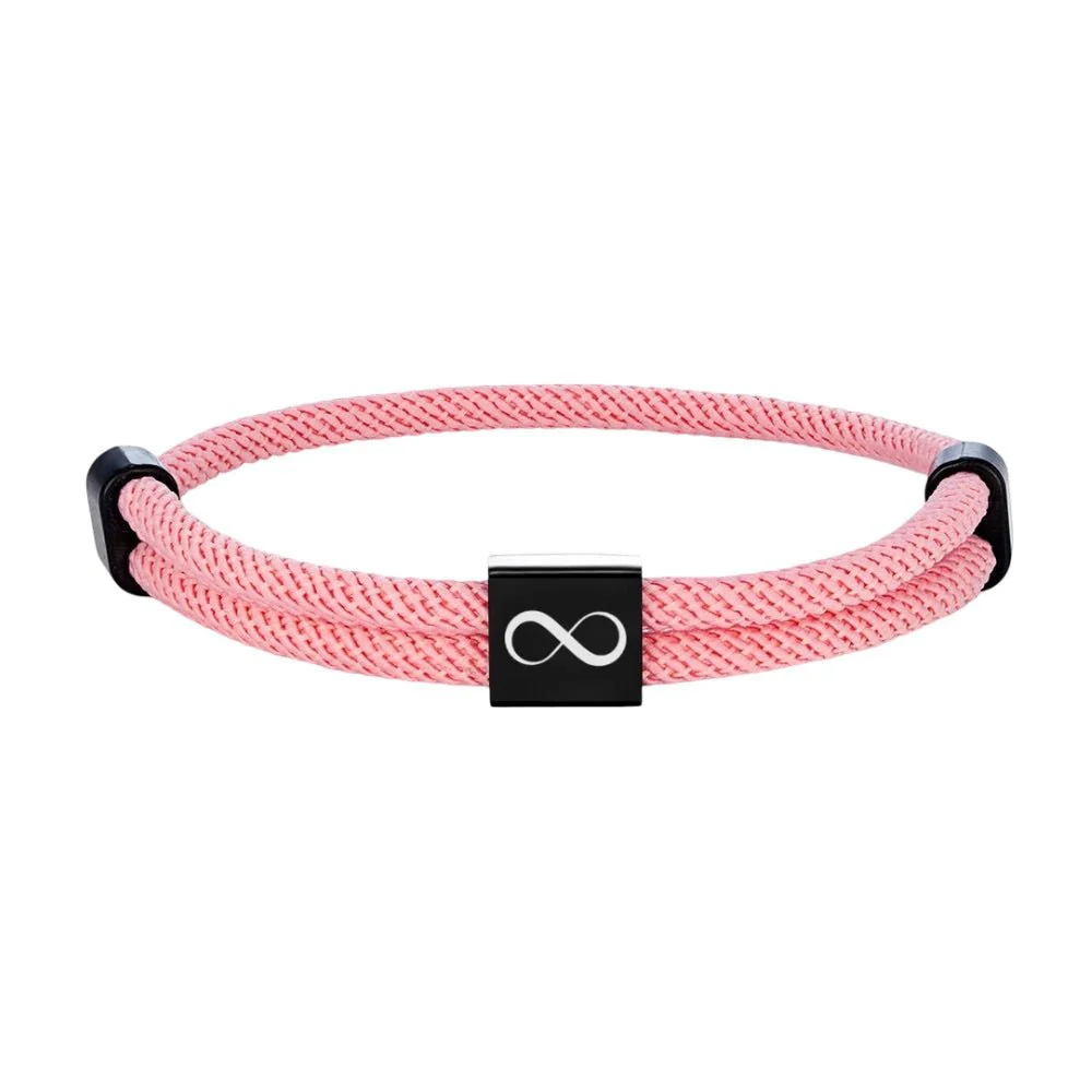 Bracelet cordon signe infini, plaque en acier inoxydable, ajustable, modèle Birmel – Image 9
