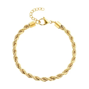 Bracelet de cheville, en acier inoxydable, maille torsadée, pour femme, modèle Zaka