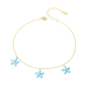 Bracelet de cheville, en argent sterling, multiples fleurs, pour femme, modèle Cassy