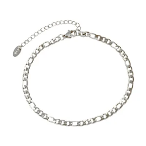 Bracelet de cheville, en titane, maille figaro, pour femme, modèle Klayna
