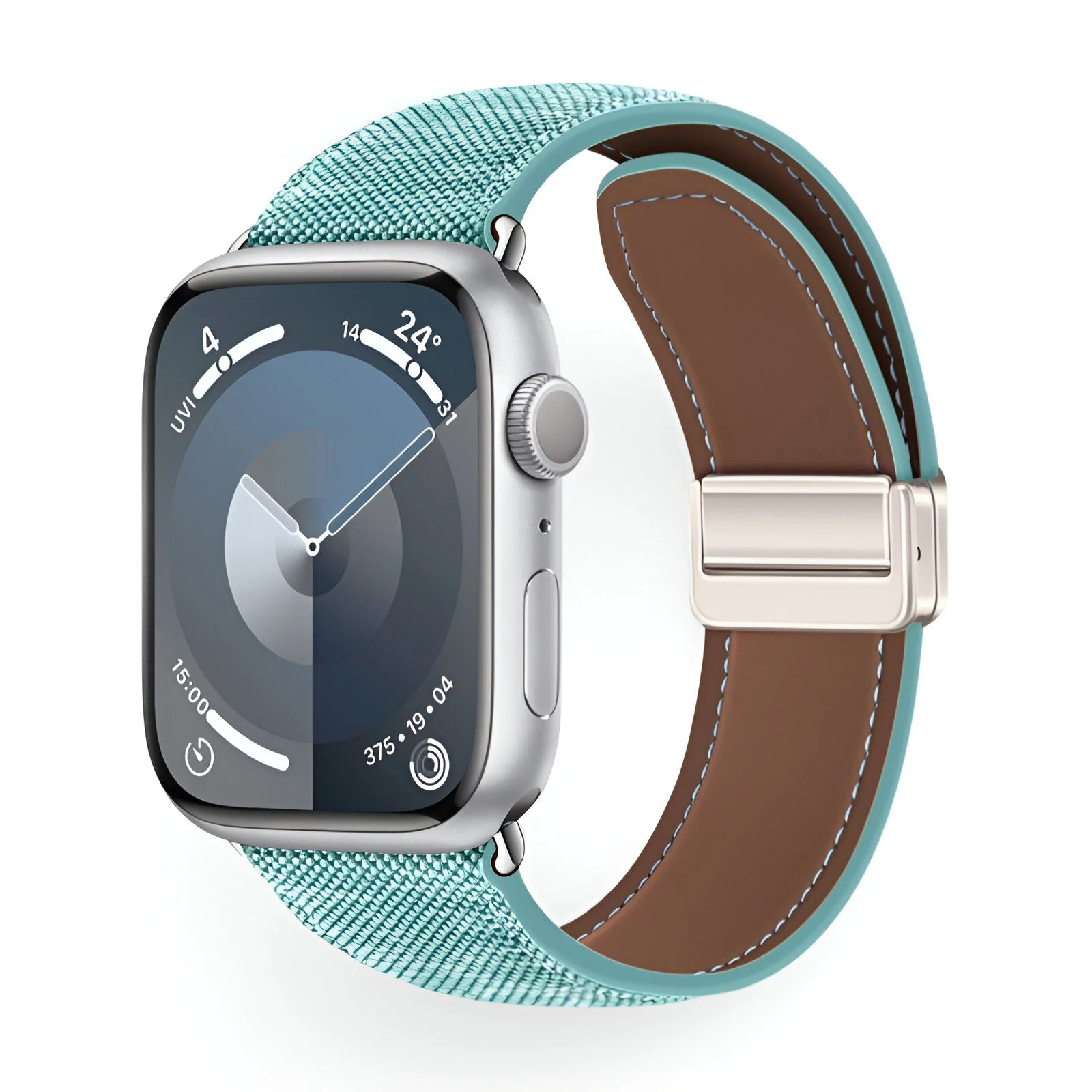 Bracelet Apple Watch, en cuir tissé, mixte, modèle Aion – Image 7