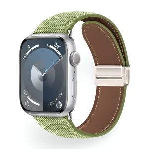 Bracelet Apple Watch, en cuir tissé, mixte, modèle Aion