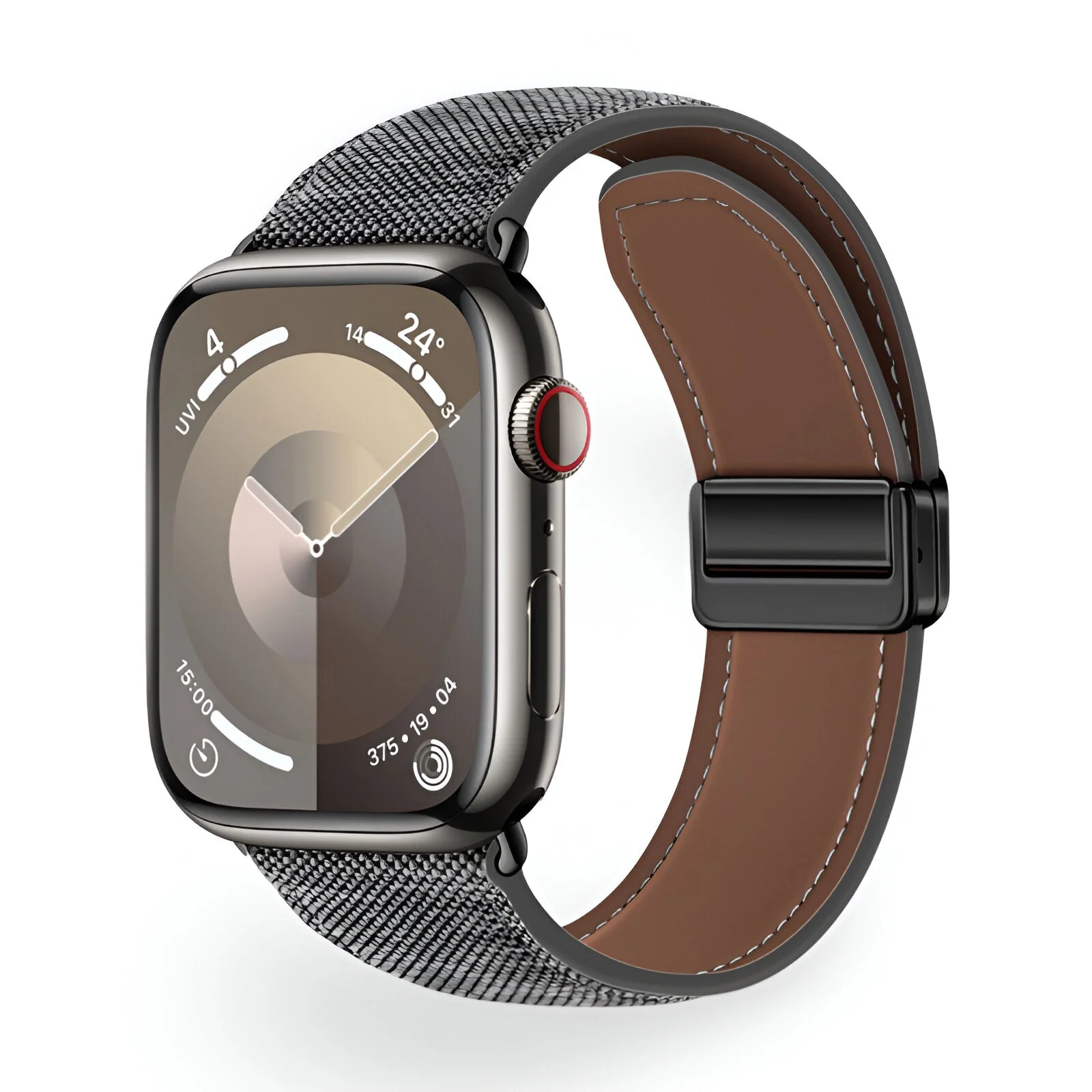 Bracelet Apple Watch, en cuir tissé, mixte, modèle Aion – Image 8