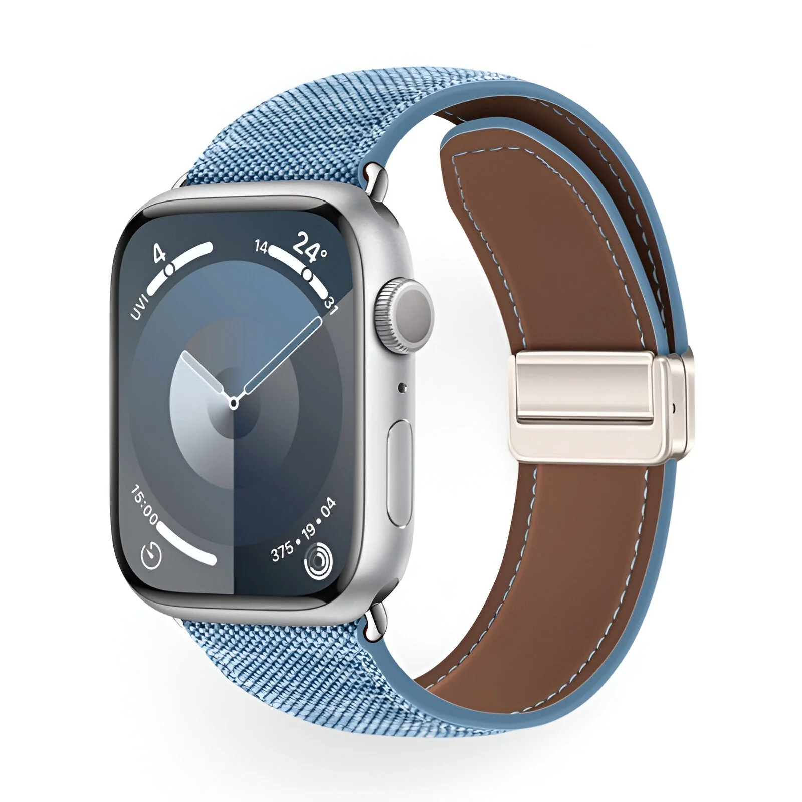 Bracelet Apple Watch, en cuir tissé, mixte, modèle Aion – Image 6