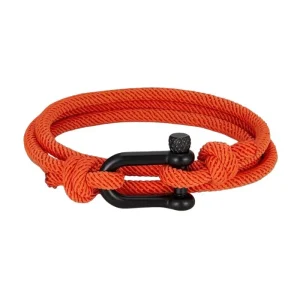Bracelet double tour, en nylon et acier inoxydable, pour homme, fermoir à manille, modèle Ramos