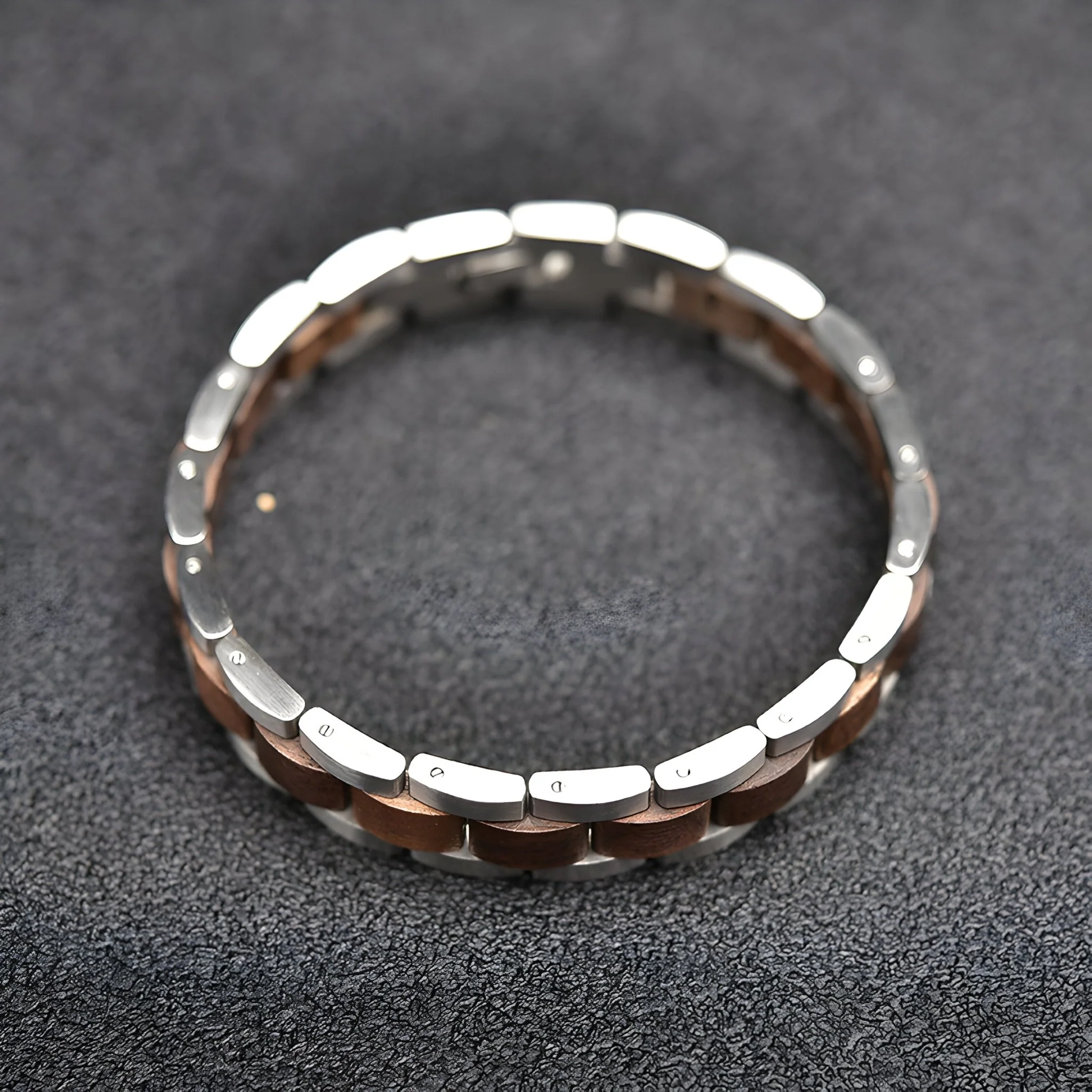 Bracelet en bois de noyer pour homme, aux reflets éclatants, modèle Grégoire – Image 8
