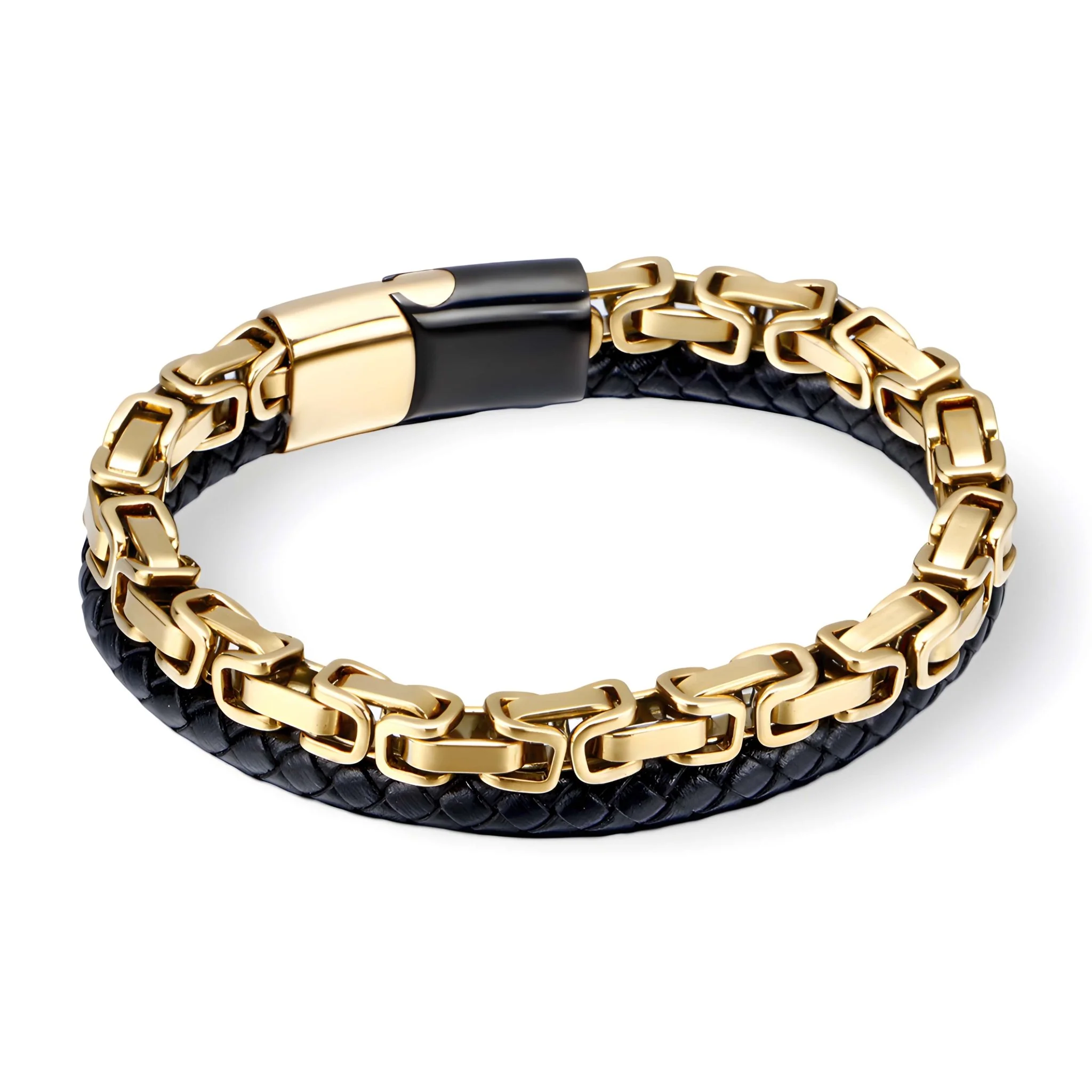 Bracelet en cuir, aspect chaîne, modèle Vivien – Image 7