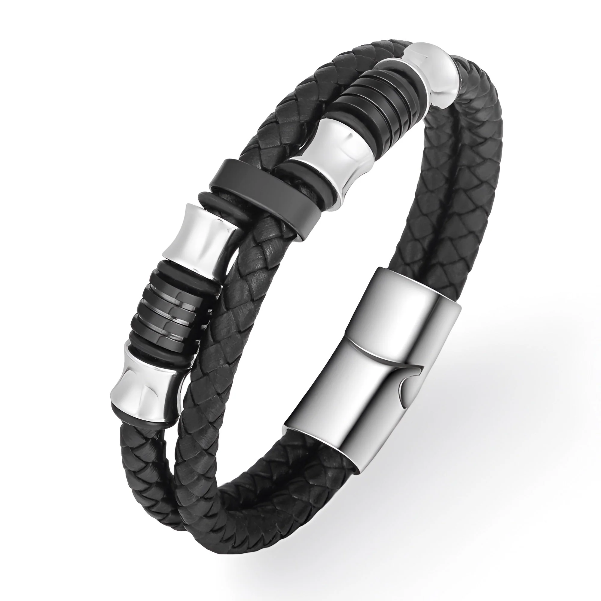 Bracelet en cuir, aux détails en acier, modèle Gaëtan – Image 5