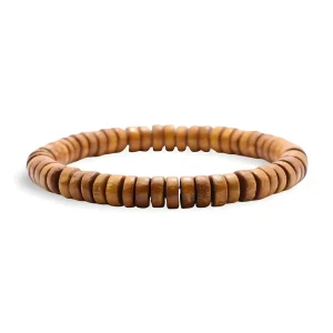 Bracelet en perles de bois, style naturel, pour homme, modèle Bruno