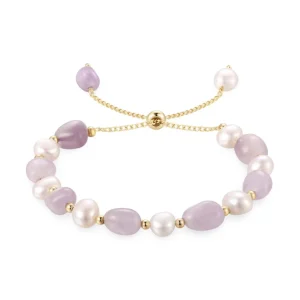 Bracelet en perles d'eau douce, ajustable, pour femme, modèle Sirena