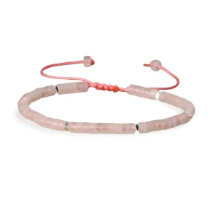 Bracelet en perles heishi, quartz rose, mixte, modèle Mei