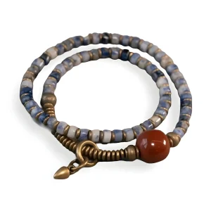 Bracelet en pierres de jaspe et d'agate, énergie apaisante, pour femme, modèle Mariza