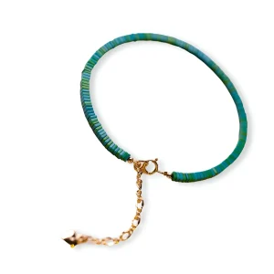 Bracelet en pierres turquoises, discret et charmant, pour femme, modèle Emina