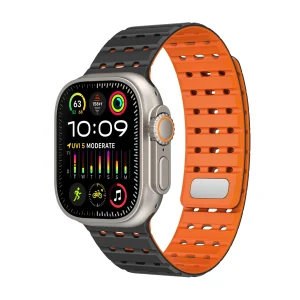 Bracelet en silicone au look sportif, résistant à l'eau, pour Apple Watch, ajustable, modèle Turim