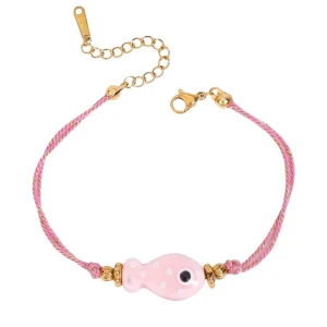Bracelet fantaisie, poisson coloré, en acier inoxydable, pour femme, modèle Isara