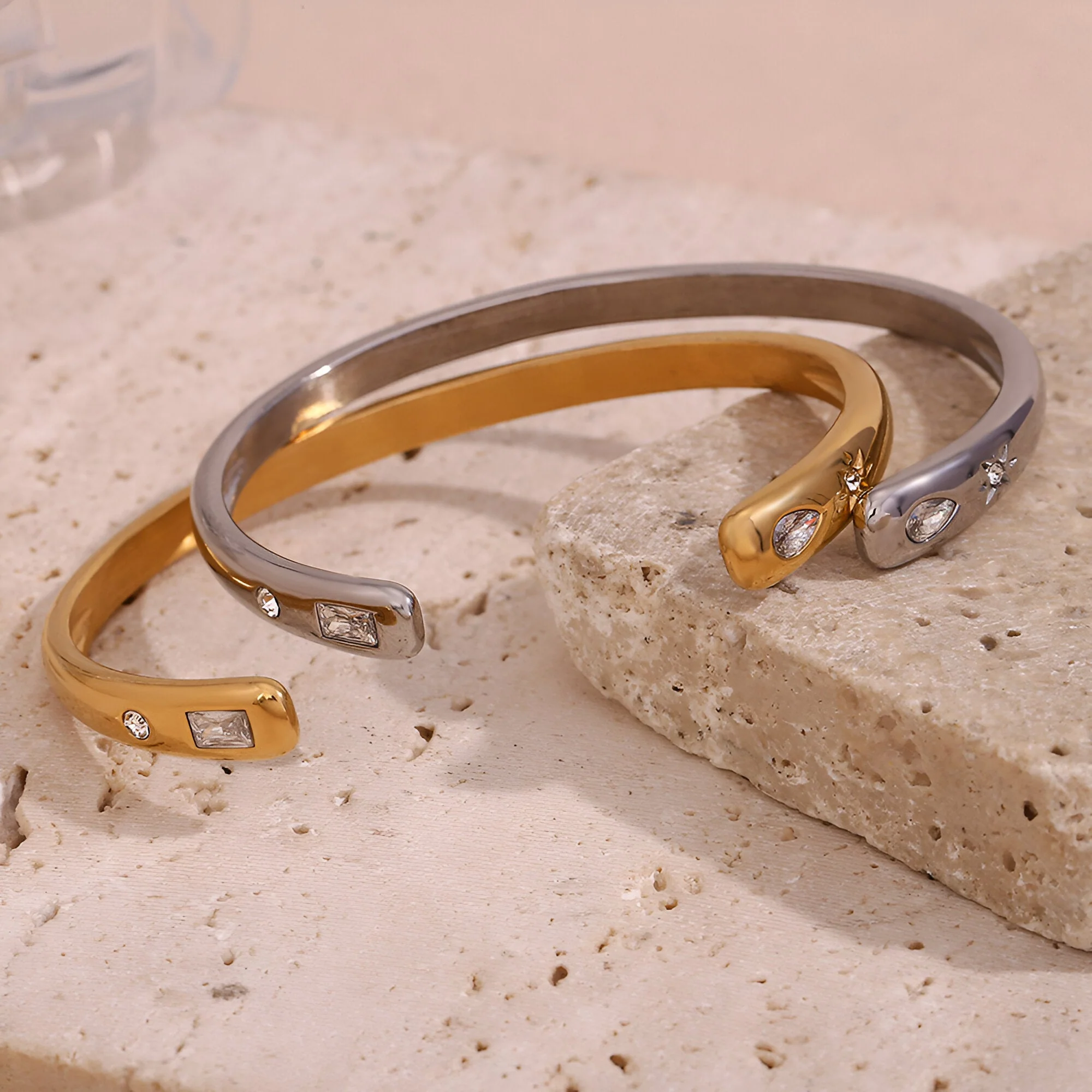 Bracelet jonc des astres en acier inoxydable, modèle Hélios – Image 7