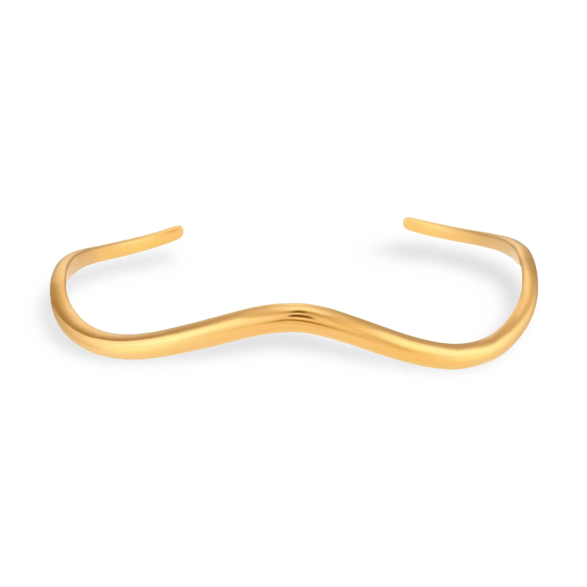 Bracelet jonc en ondulé en acier inoxydable, modèle Lyra
