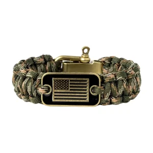 Bracelet mousqueton en paracorde, bracelet de survie pour randonnée et aventure, drapeau américain, modèle Wigum