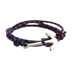 Bracelet personnalisable, cordon nautique, ancre, multiple-tour, nylon et titane, modèle Arker